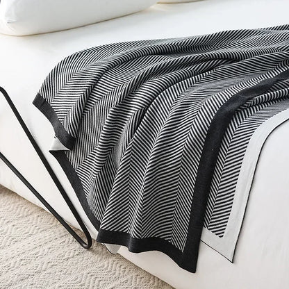 New Stripe Knitted Blanket And Bedspread Soft Leisure Sofa Cover Homestays Hotel Bed End Towel Nap Blanket Cover Warm Shawl