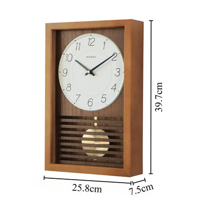 Wood Retro Wall Clock Living Room Pendulum Clocks Vintage Art Watches Rectangle Creative Desk Watch Room Design Home Decoration