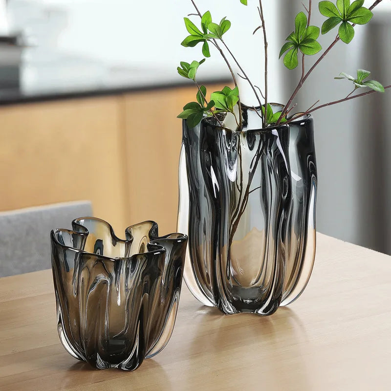 Creative And Simple Transparent Glass Large Vase Floral Decoration Flower Arrangement Living Room Porch Desktop Home Decoration