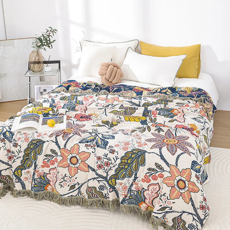 Japanese Cotton Double-sided Sofa Cover Throw Blanket For Bed Towel Cover Four Seasons General Quilt Bed Sheet Travel Blanket