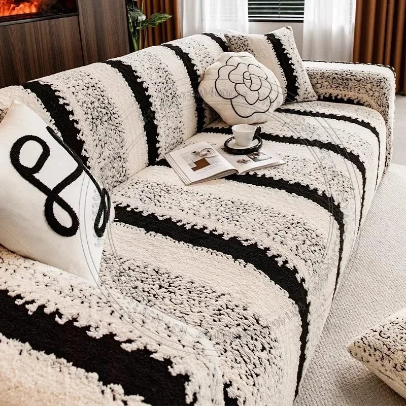 Stretchable velvet sofa cover, furniture protection, non-slip, universal, 1 2 3 4 seats.