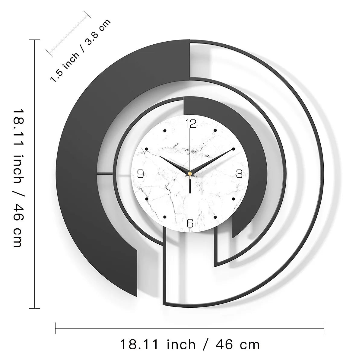 Nordic Light Luxury Metal Wall Clock Fashion Design Large Home Decoration Pendant Clock Hotel Living Room Wall Hanging Clocks