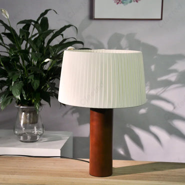 New Simple LED Pleated Solid Wood Table Lamp Living Room Study Bedroom Bedside Atmosphere Lighting Lamps
