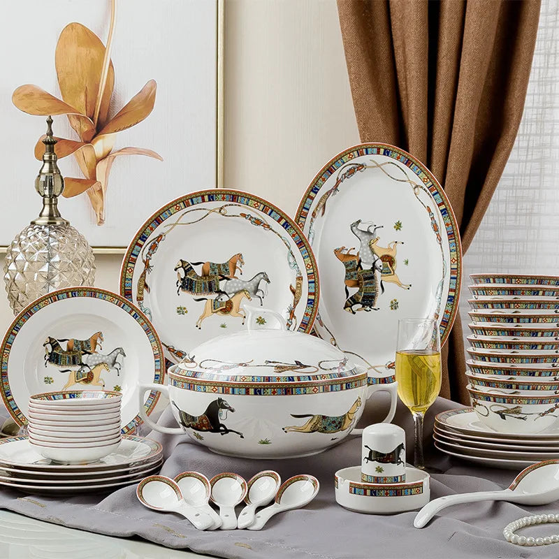 Ceramic tableware set Jingdezhen bone china dishes Western-style ceramics dishes