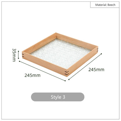 HeMu Vintage cherry-apple flower glass wooden tray tabletop decoration set aromatreatment tea sea reception tea tray