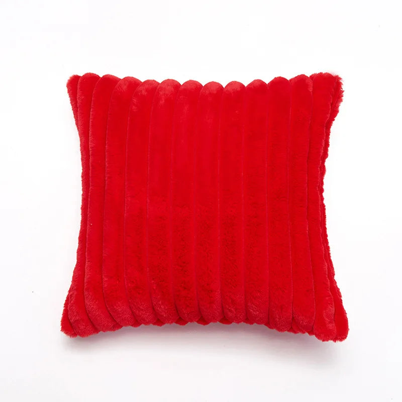 Double Sided Wide Edge Thick Soft Plush Cushion Covers Vintage Solid Color Pillowcase  Decorative pillows for sofa