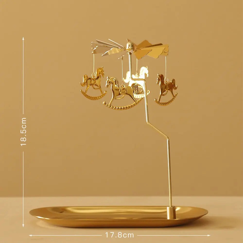 Romantic Gold Color Rotating Candle Holder Metal Tealight Candlestick Holder Wedding Party Home Decoration