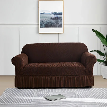 1 Piece Set Sea Wave Skirt Stretch Sofa Cover Non-slip Full Cover Dust Cover Bedroom Living Room Home Decoration 2/3/4 People