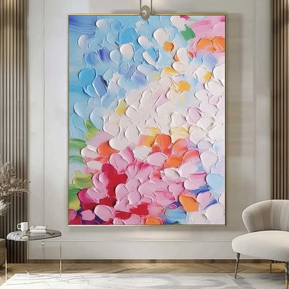 Vivid Floral Picture 100% Hand Painted Modern Abstract Oil Painting On Canvas Wall Art  For Living Room Home Decoration No Frame