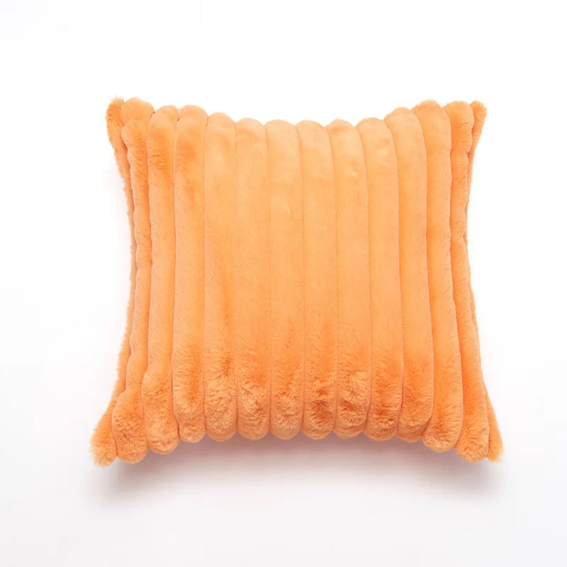Double Sided Wide Edge Thick Soft Plush Cushion Covers Vintage Solid Color Pillowcase  Decorative pillows for sofa