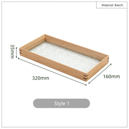HeMu Vintage cherry-apple flower glass wooden tray tabletop decoration set aromatreatment tea sea reception tea tray