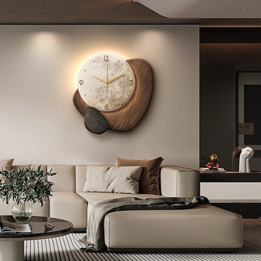 Restaurant clock wall decoration painting creative 3D high-end feeling living room clock table wall clock