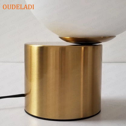 Glass Ball Brass Table Lamps Living Room Bedroom Study Bedside LED Eye Protection Desk Light Home Decor Lighting fixture