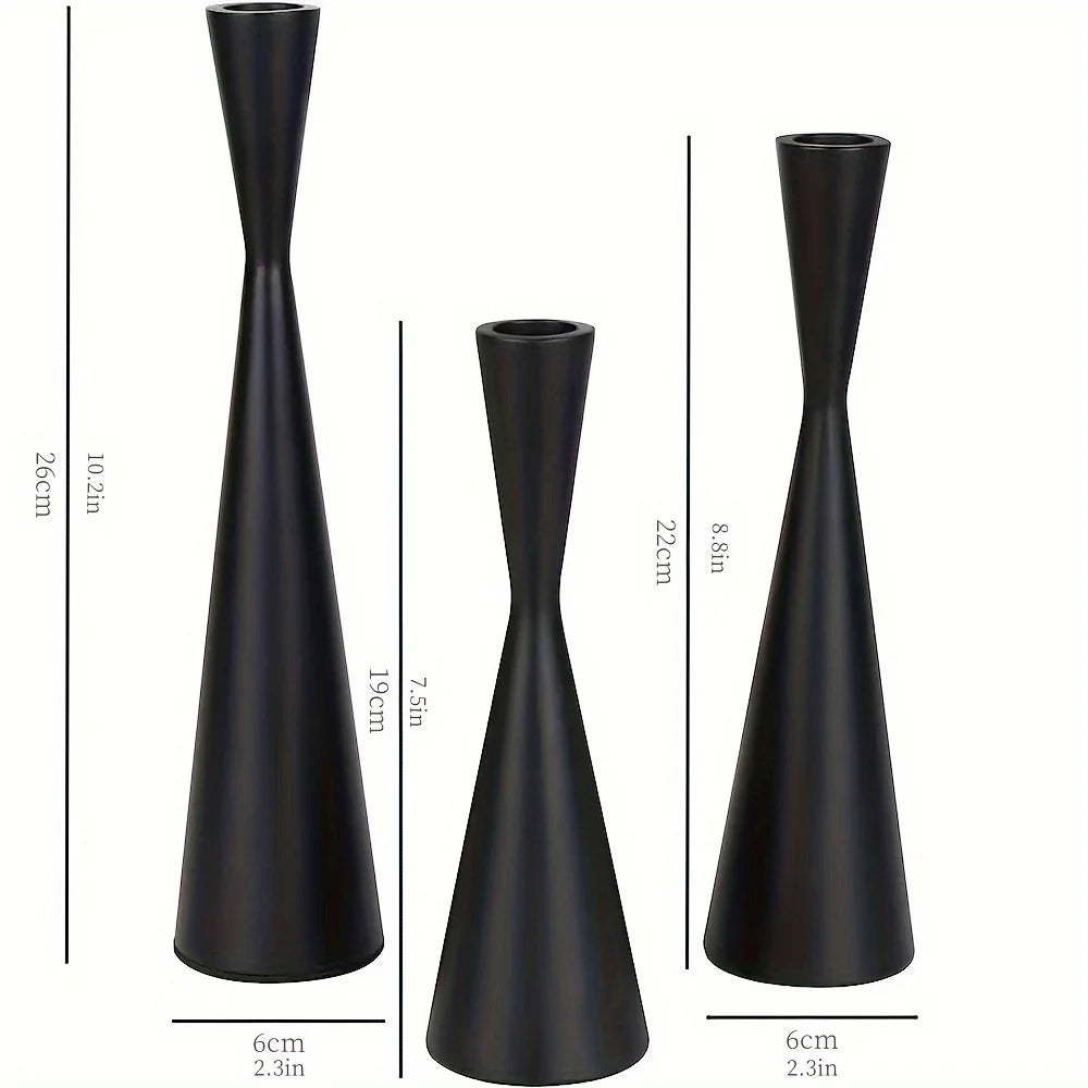 Bronze/Black Set of 3 Candlestick Sets Small Waist