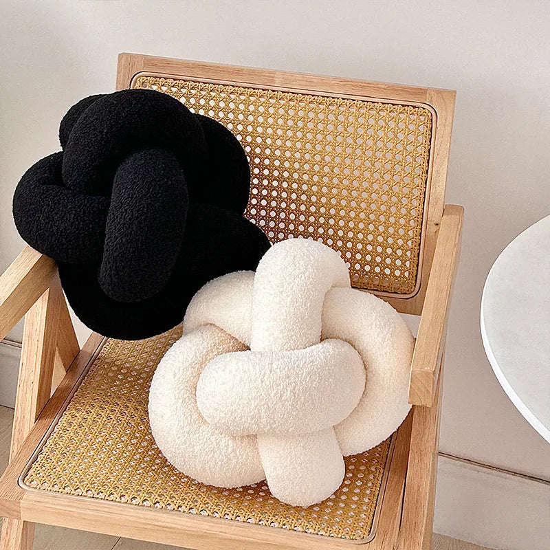 Knotted Ball Pillow Lamb Velvet Pillow Sofa Pillow Living Room Single-standed Octagonal Cushion Bed Backrest