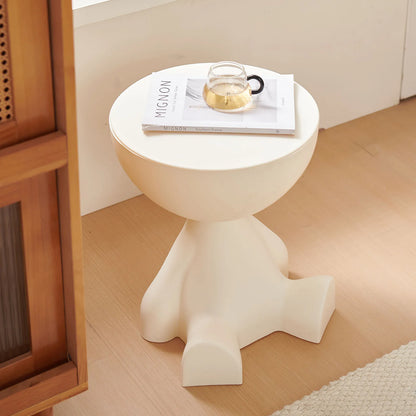 Round Matte Side Table with Hidden Storage – view 14, modern home furniture