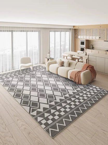 VIKAMA French Vintage Loop Pile Carpet Light Luxury Modern High-class Cream Style Home Bedroom Bedside Mat Coffee Table Rug