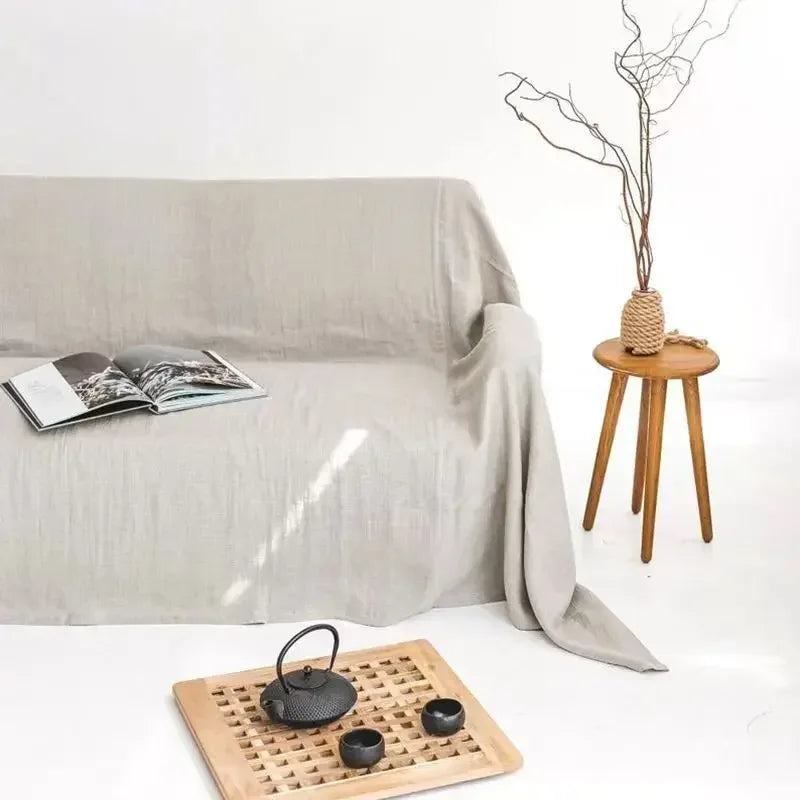 100% Linen Sofa Cover ,Premium Quality Sofa Slipcover, Soft Couch Chair Cover for Living Room Bedroom LOVESEAT Home Textile