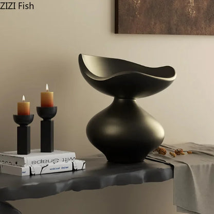 Minimalism Abstract Crafts Floral Vase Desk Decoration Flowers Arrangement Artificial Flower Resin Vases Room Aesthetic Decor