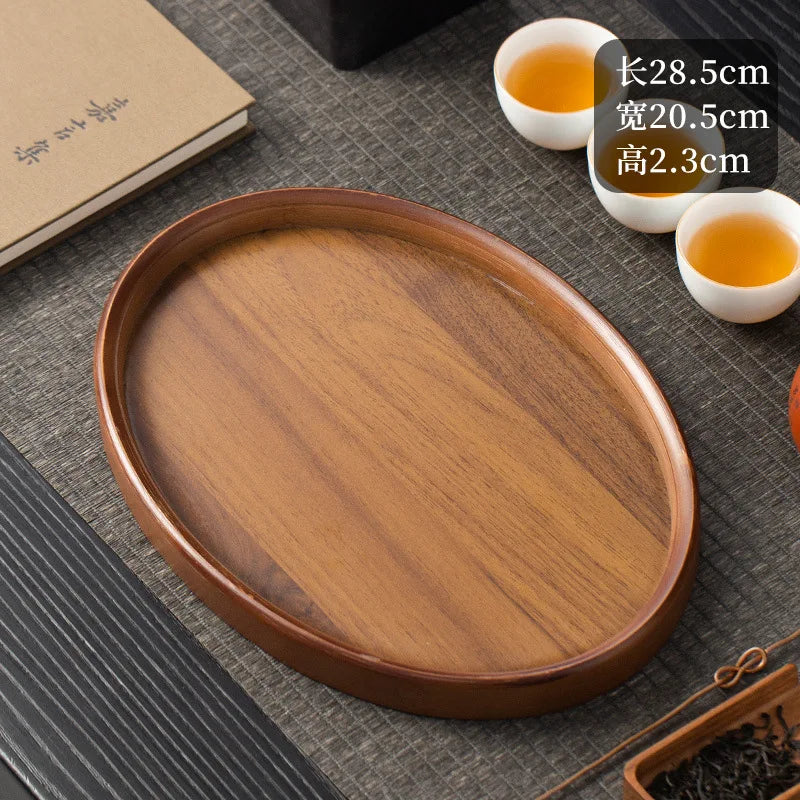 Wooden Decorative Serving Tray for Coffee Table and Home Decor Fruit Platter Decor Trays Serving Ware Food Dish Serving Platters