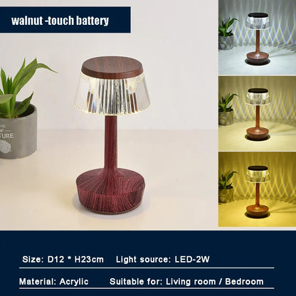Fantastic Home Decorative Hotel Office Bedroom USB Cable Switch Crystal Lamp rechargeable table lamp For Bar Coffee Store