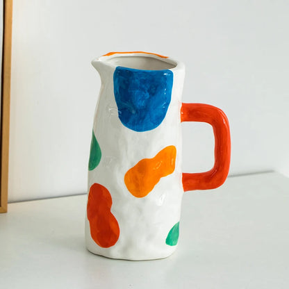 Aesthetic Ceramique Blanc Vase Rustic Kawaii Modern Minimalist Vase Bedroom Ornaments Vasi Per Fiori Home Decoration Living Room