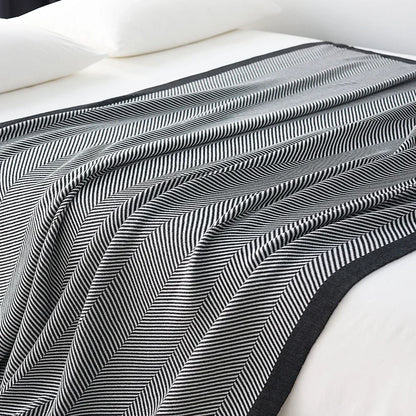 New Stripe Knitted Blanket And Bedspread Soft Leisure Sofa Cover Homestays Hotel Bed End Towel Nap Blanket Cover Warm Shawl