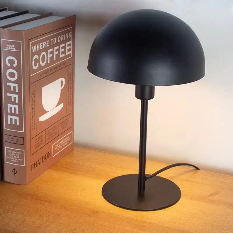 Mushroom Table Lamp Nordic Modern LED E14 Bulb Wrought Iron Living Room Bedroom Bedside Dormitory Reading Desk Light Plug-in