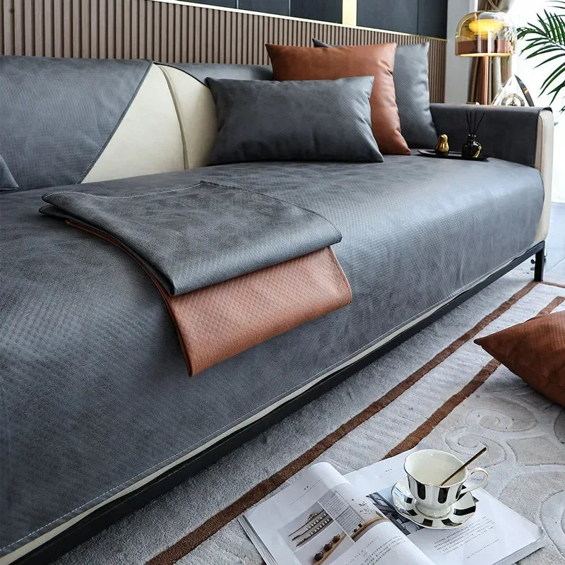 EIFLOY-PU Leather Couch Cover, Waterproof, Non-slip, 2, 3 Seater, Sofa Slipcover, Chair Furniture Protector, for Pets and Kids