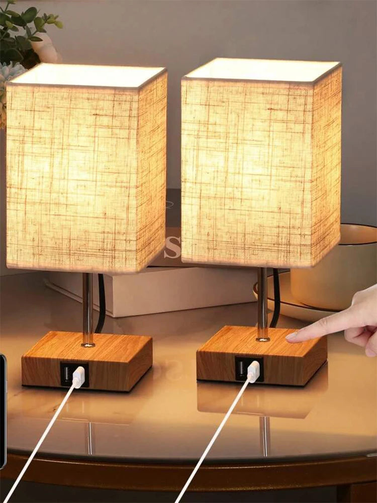 Led Desk Lamp Bedside Lamps Touch Dimmable Table Lamp with Usb and Type C Port  Quick Charging Reading Light Eye Protection