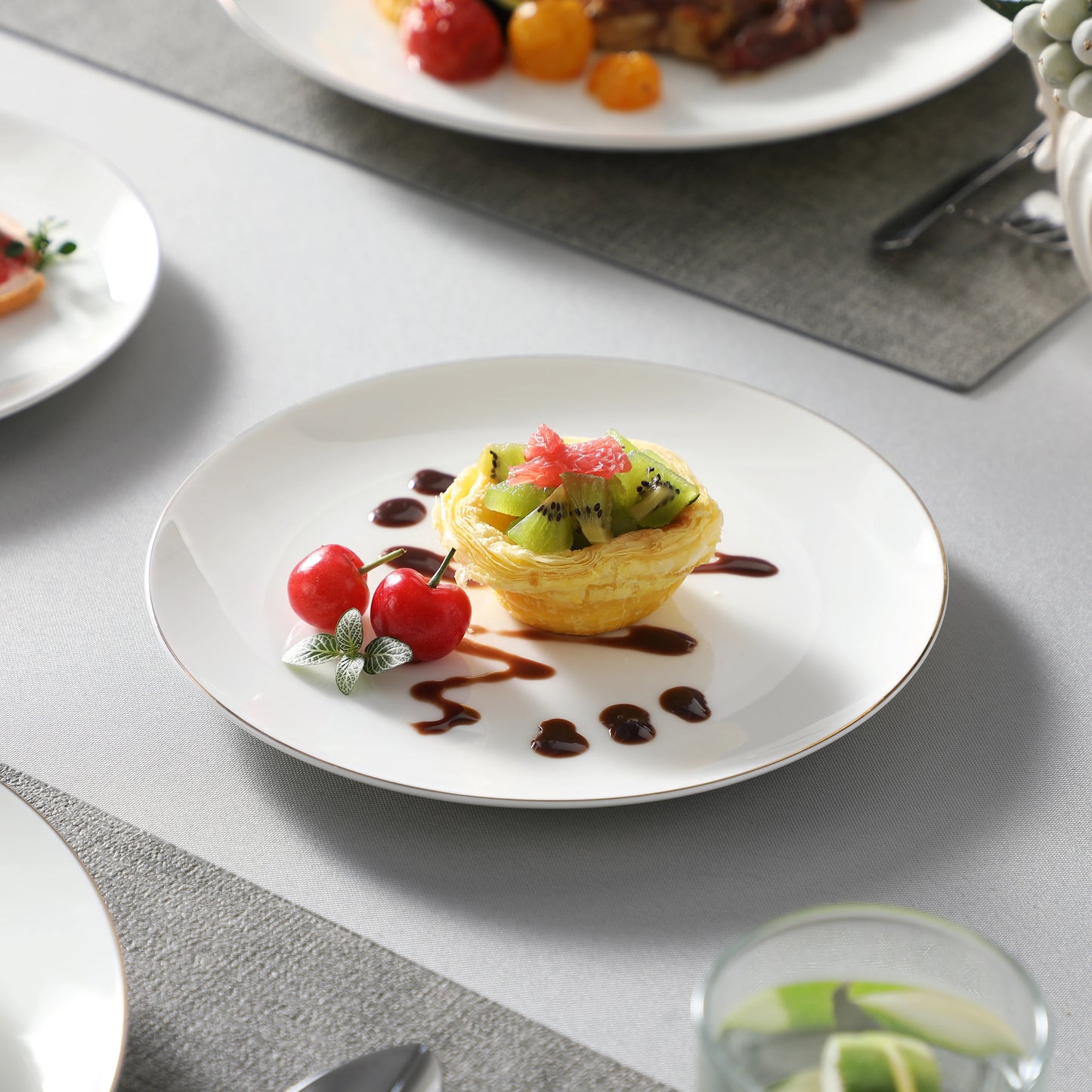 MALACASA NORI 16/32-PIECE Nordic European White Bone China Tableware Set with Bowl,Dinner&Dessert&Soup Plate Set for 4/8 person