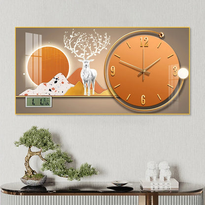Simple modern fashion aluminum wall clock clock with temperature calendar clock