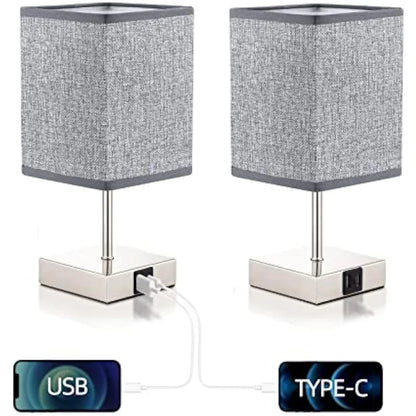 Led Desk Lamp Bedside Lamps Touch Dimmable Table Lamp with Usb and Type C Port  Quick Charging Reading Light Eye Protection