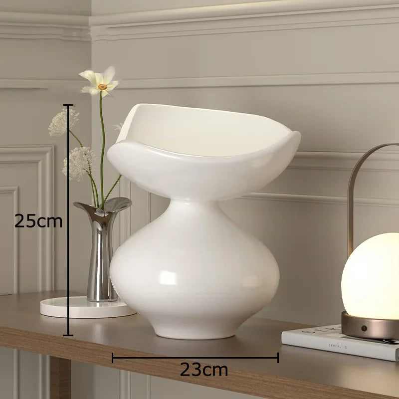 Minimalism Abstract Crafts Floral Vase Desk Decoration Flowers Arrangement Artificial Flower Resin Vases Room Aesthetic Decor