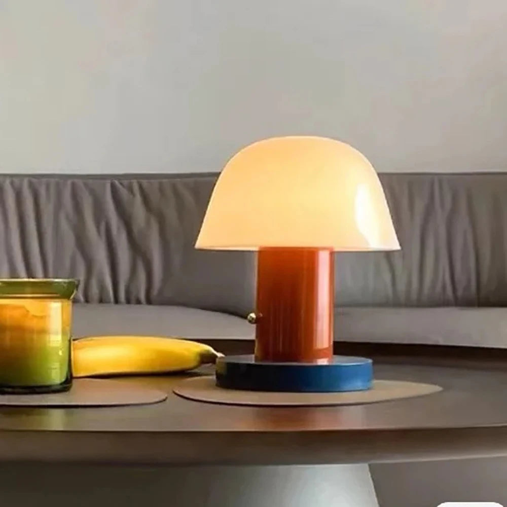 Mushroom table lamp bedroom bedside decorative lamp USB charging LED touch switch desk lamp