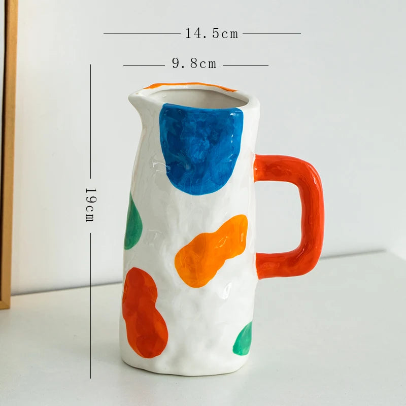 Aesthetic Ceramique Blanc Vase Rustic Kawaii Modern Minimalist Vase Bedroom Ornaments Vasi Per Fiori Home Decoration Living Room