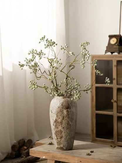 Hydroponic Flower Arranging Ceramic Vase Mottled Retro Chinese Pottery Jars Decorative Decorations for Living Room TV Cabinets