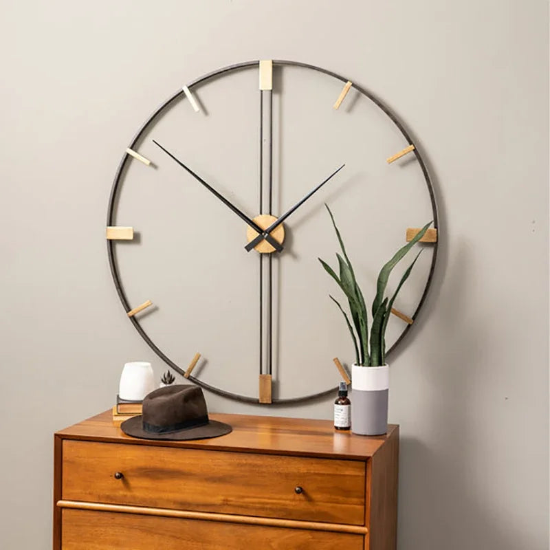Large Luxury Silent Wall Clock Modern Design Minimalist Decoration Metal Nordic Creative Wall Watch Home Decor Living Room Gift