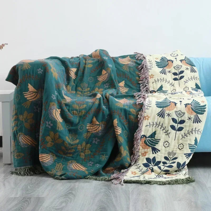 Japanese Cotton Double-sided Sofa Cover Throw Blanket For Bed Towel Cover Four Seasons General Quilt Bed Sheet Travel Blanket