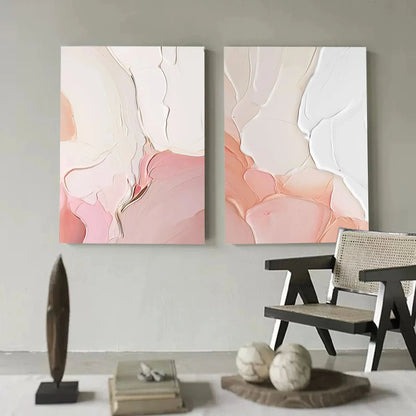 Pink Milk Color Pic 100% Hand Painted Modern Abstract Oil Painting On Canvas Wall Art  For Living Room Home Decoration No Frame