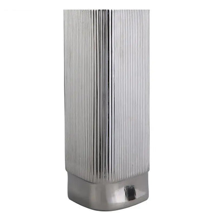 Silver-plated Vertical Grain Ceramic Vase Desk Decoration Geometric Shape Floral Vases Flower Pots Decorative Arrangement
