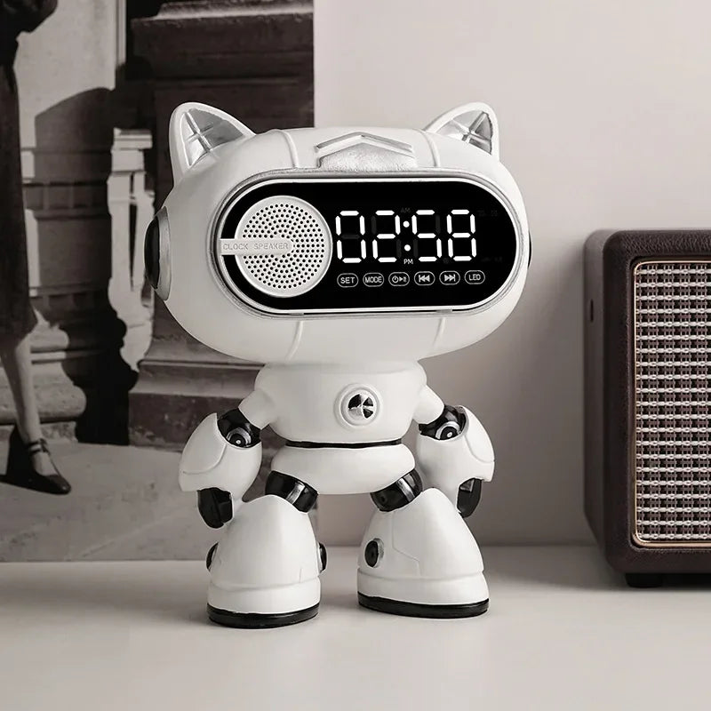 Led Nixie Table Clocks Charging Model Bluetooth Night Radio Art Alarm Clocks Cat Luxury Digital Clock Desktop Clock Decoration