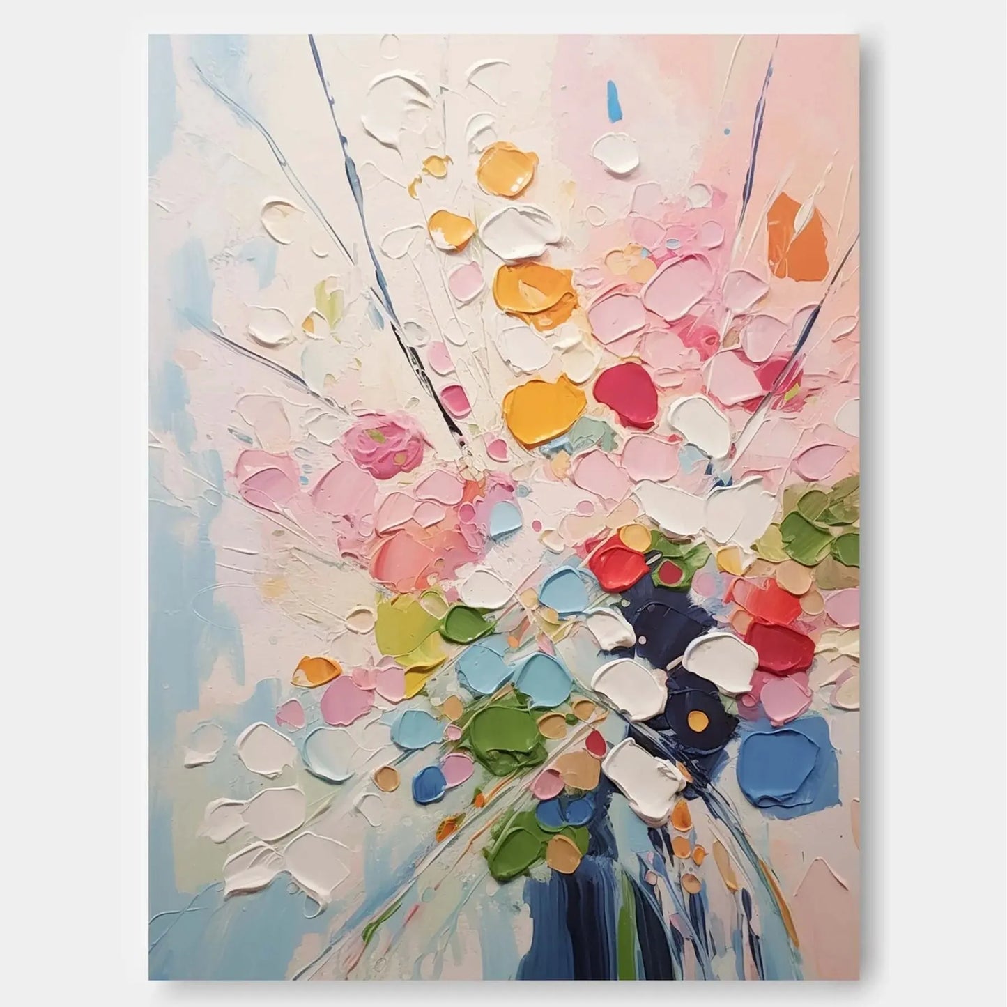 Dafeng Oil Painting Orignial Thick Texture Abstract Oil Painting on Canvas Wall Art Flower Picture For Home Decoration No Frame