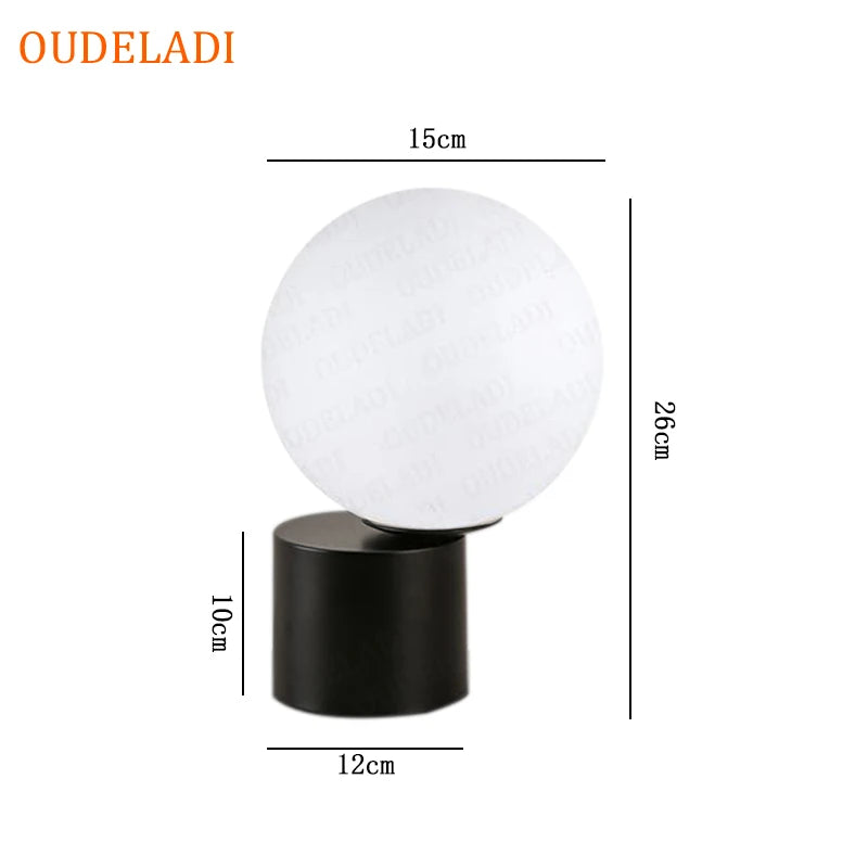 Glass Ball Brass Table Lamps Living Room Bedroom Study Bedside LED Eye Protection Desk Light Home Decor Lighting fixture