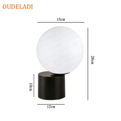 Glass Ball Brass Table Lamps Living Room Bedroom Study Bedside LED Eye Protection Desk Light Home Decor Lighting fixture