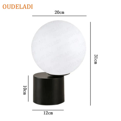 Glass Ball Brass Table Lamps Living Room Bedroom Study Bedside LED Eye Protection Desk Light Home Decor Lighting fixture