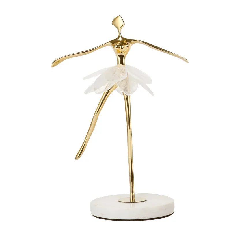 Luxury Art Sculptures Ballet Modern Copper Sculpture Design Desk Creative Figurines Nordic Gift Aesthetic Figurines Home Decor