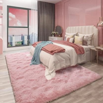 Silk Wool Carpet Living Room Plush Rug Bed Room Floor Fluffy Mats Non-slip Home Decor Soft Velvet Carpet Kids Room Blankets