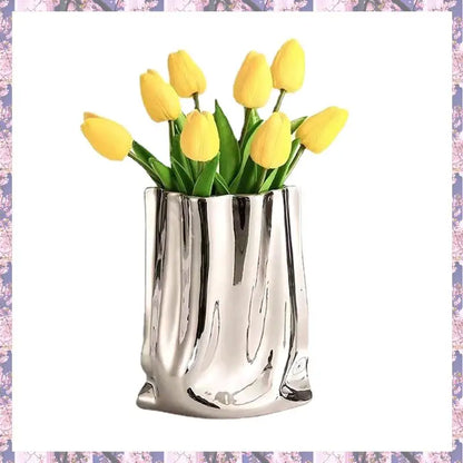 2025 Trend Nordic  Electroplating Vases Flower Vase For Living Room Home Decoration Ornament Flower Arrangement Flower Po