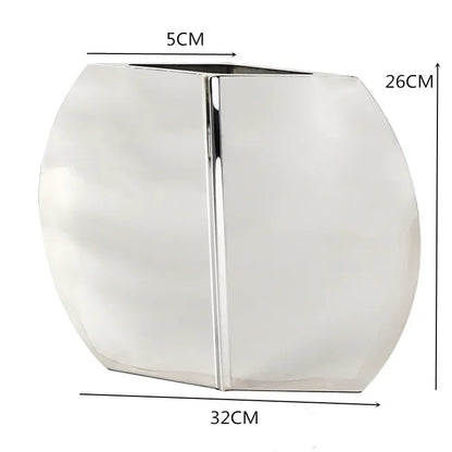 Nordic Minimalist Living Room Decoration, Flower Arrangement, Stainless Steel Belly Vase, Home Desktop Decoration Ornament Vase